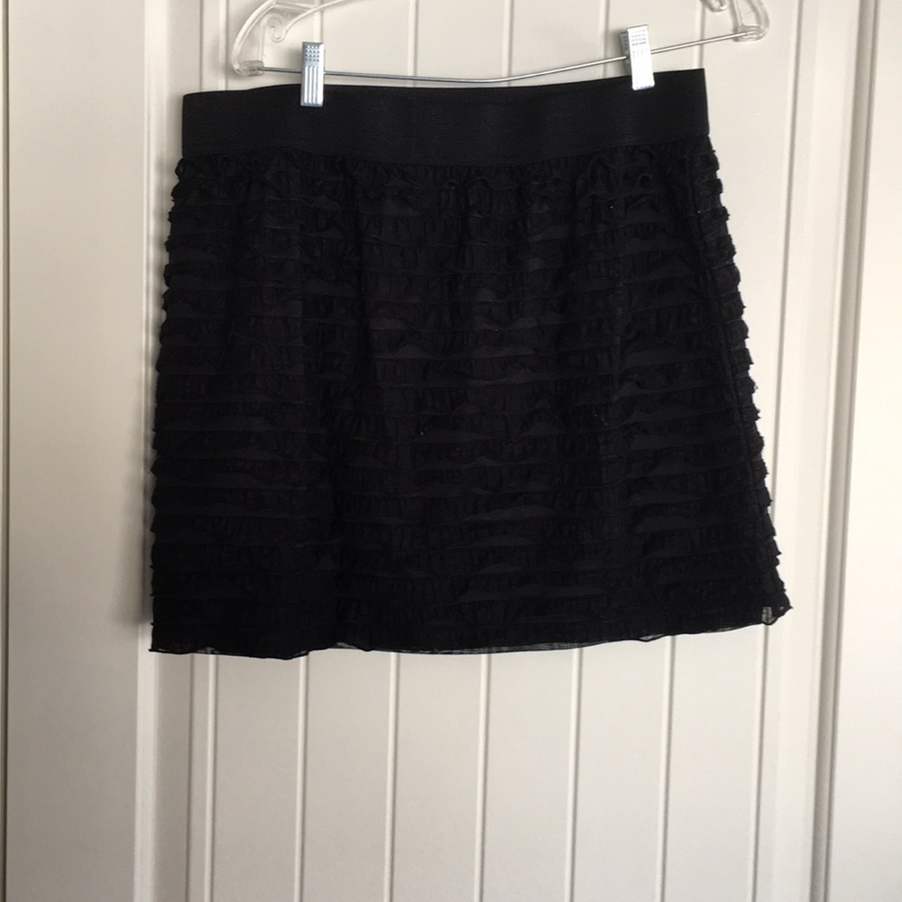 Black Ruffle Mini Skirt